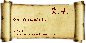 Kon Annamária névjegykártya